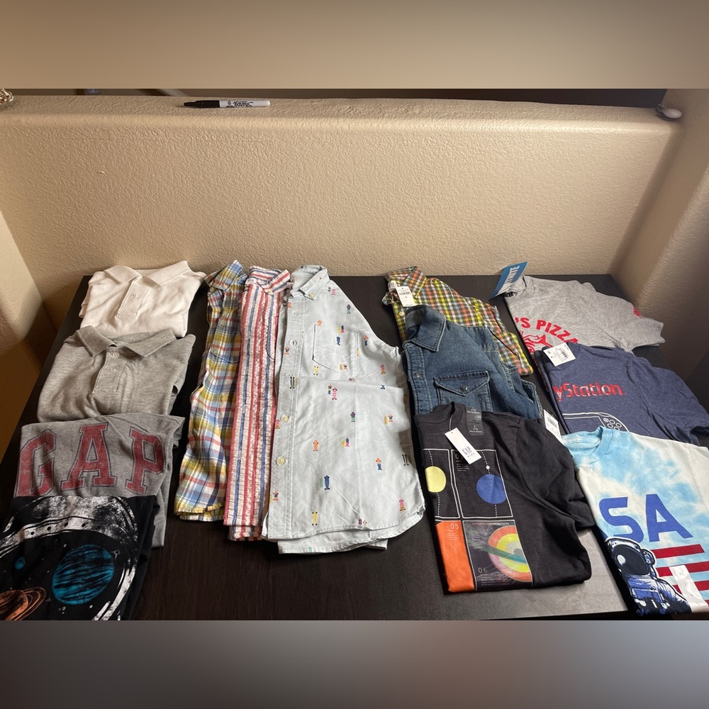 Boys Shirt Lot. Gap, and gaming shirts. Most are still tagged. Size L or 10.